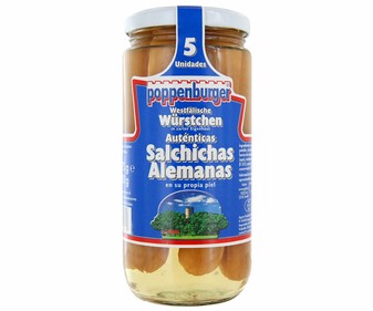 Salchichas alemanas frasco de 200 gramos Salchichas alemanas frasco de 200 gramos