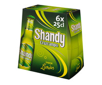 Cervezas con limón sin alcohol SHANDY CRUZCAMPO pack 6 uds de 25 cl. - Alcampo