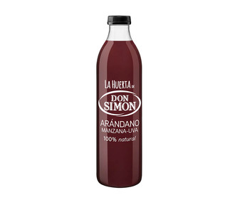Zumo refrigerado de arándanos, manzana y uva DON SIMÓN LA HUERTA 750 ml.