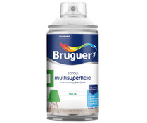 Esmalte acrílico en spray de color blanco mate permanente, 0,3 litros BRUGUER.