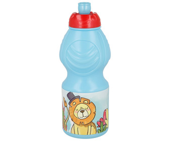 Botella sport infantil color azul diseño animales, STOR. Botella sport infantil color azul diseño animales, STOR.