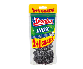 Estropajos de acero inoxidable SPONTEX INOX 2 + 1 uds. Estropajos de acero inoxidable SPONTEX INOX 2 + 1 uds.