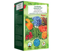 Caja fertilizante en formato pallet Azul con una formulación de nutrientes para todo tipo de planta, PRODUCTO ALCAMPO.