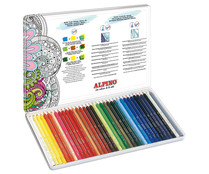 Estuche de 36 lápices de colores acuarelables, mina de 3.3mm, ALPINO.