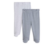 Lote de 2 polainas con pies para bebé IN EXTENSO, talla 56.