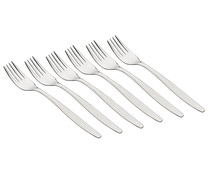 Set de 6 tenedores de mesa de acero inoxidable, Monoblock MALTA.