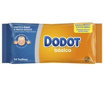 Toallitas húmedas para bebé, aptas para cara y manos DODOT Básico 54 uds.