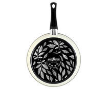 Sartén de acero esmaltado con interior antiadherente piedra, 28cm., apta para inducción, MAGEFESA Cream.