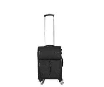 Maleta de cabina soft de 55 cm de color negro y 8 ruedas ABS, AIRPORT ALCAMPO. Maleta de cabina soft de 55 cm de color negro y 8 ruedas ABS, AIRPORT ALCAMPO.
