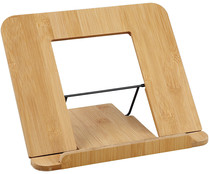 Sujetalibros de escritorio de bambú y metal, 27x25,5x2,5 cm. PRODUCTO ALCAMPO.