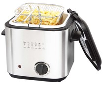 Freidora en acero inoxidable COMELEC FR1262, capacidad 1,2L, termostato, 840W.