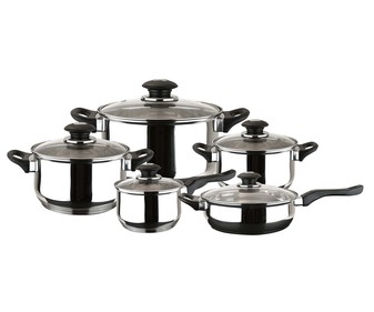 Batería completa de 5 piezas con 5 tapas, fabricadas en acero inoxidable aptas para inducción MAGEFESA. Batería completa de 5 piezas con 5 tapas, fabricadas en acero inoxidable aptas para inducción MAGEFESA.