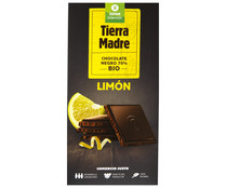 Chocolate negro, 70 % cacao con limón, ecológico INTERMÓN OXFAM TIERRA MADRE 100 g.