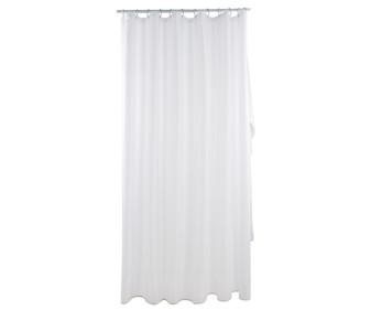 Cortina de baño de poliéster color blanco, 180x200cm. ACTUEL. Cortina de baño de poliéster color blanco, 180x200cm. ACTUEL.