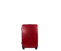 Maleta mediana rígida de color rojo de 60 cm. tipo trolley con 4 ruedas y cierre por código, AIRPORT ALCAMPO.