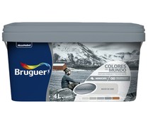 Pintura para paredes monocapa BRUGUER Colores del mundo Escandinavia Matiz de Gris, 4L.