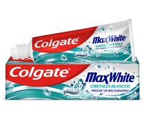 Pasta de dientes blanqueante con cristales de menta COLGATE Max white 75 ml.