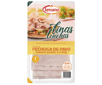 Fiambre de pechuga de pavo cortada en finas lonchas SERRANO 2 x 160 g.