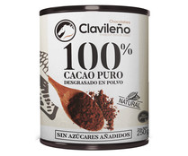 Cacao puro desgrasado en polvo sin azúcares añadidos CLAVILEÑO 250 g.