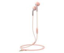 Auriculares tipo botón MUVIT MEU con cable Jack 3.5 mm, color rosa.