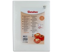 Tabla de cortar de polietileno color blanco, 29x20x1,5 centímetros METALTEX.