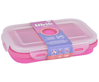 Recipiente hermético de silicona color rosa con tapa de clip, 0,5 litros, Ubik IDEALCASA.