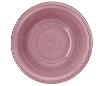 Ensaladera de gres de 23cm. diseño en color rosa con espirales, Peoni Vita, QUID.