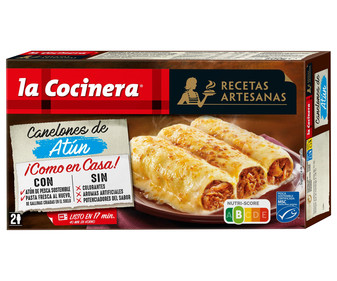 Canelones de pasta fresca al huevo, rellenos de atún MSC LA COCINERA Recetas maestras 530 g. Canelones de pasta fresca al huevo, rellenos de atún MSC LA COCINERA Recetas maestras 530 g.