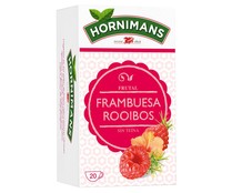 Infusión de frambuesa rooibos sin teína HORNIMANS 20 uds. 30 gr,