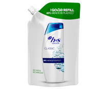 Recarga de champú anticaspa H&S Classic 480 ml.