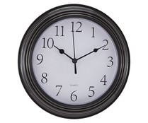 Reloj de pared redondo de 22 centímetros de color negro, ACTUEL.