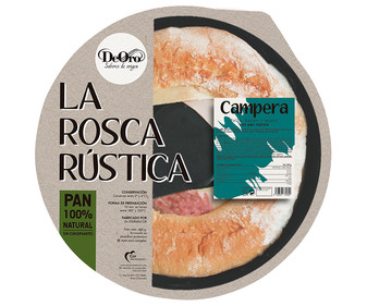 Rosca de pan rústico rellena de pollo, bacon y queso DEORO 480 g. Rosca de pan rústico rellena de pollo, bacon y queso DEORO 480 g.