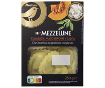 Mezzelune de pasta fresca la huevo, rellenos de calabaza, mascarpone y salvia ALCAMPO GOURMET 250 g.