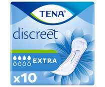 Compresas de incontinencia extra, para pérdidas de orina moderadas o severas TENA Discreet 10 uds.