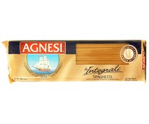 Pasta integral en espagueti AGNESI paquete 500 g.