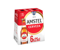 Cervezas AMSTEL 100 % MALTA pack 6 uds. de 25 cl.