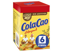 Cacao en polvo soluble natural, COLACAO ORIGINAL 6 sobres de 18 g.