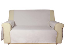 Funda salvasofá color lino para sillón de 3 plazas, PRODUCTO ALCAMPO.