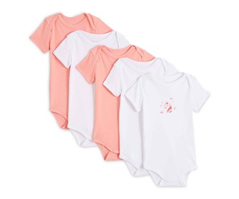 Lote de 5 bodies de algodón para bebé IN EXTENSO, talla 80. Lote de 5 bodies de algodón para bebé IN EXTENSO, talla 80.