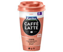 Bebida ligera de café arábica de Brásil con un toque de leche y sin lactosa KAIKU Caffe latte 370 ml.