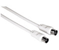 Cable HAMA de antena macho hembra, 5 metros, 75db, color blanco.