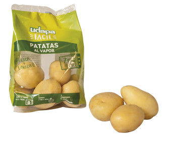 Patatas al vapor, especial microondas UDAPA FÁCIL 400 g. Patatas al vapor, especial microondas UDAPA FÁCIL 400 g.