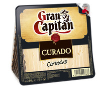 Queso cortado curado de oveja y vaca GRAN CAPITÁN CORTADAS 230 g.