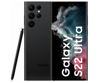 Smartphone 17.27 cm (6,8") SAMSUNG Galaxy S22 Ultra 5G SM-S908BZKGEUB negro con S-pen, Octa-Core, 8GB Ram, 256GB, 108+10+12+10 Mpx, Dual Sim, Android 12.