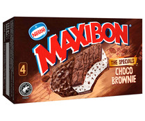 Sándwich de helado de nata con trozos de galleta de chocolate MAXIBON 4 x 90 ml.