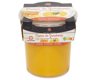 Crema de zanahoria con un toque de jenjibre, elaborada con ingredientes 100% naturales SANTA TERESA 400 ml. Crema de zanahoria con un toque de jenjibre, elaborada con ingredientes 100% naturales SANTA TERESA 400 ml.