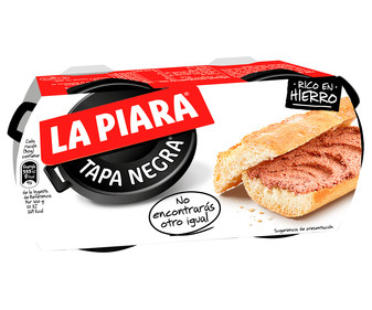 Paté de hígado de cerdo LA PIARA Tapa Negra 2 ud x 115 g. Paté de hígado de cerdo LA PIARA Tapa Negra 2 ud x 115 g.