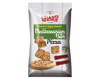 Snack de pan sabot pizza VELARTE MEDITERRANIUM BITES 80 g. Snack de pan sabot pizza VELARTE MEDITERRANIUM BITES 80 g.