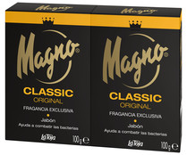 Pastillas de jabón de tocador, con fragancia original MAGNO Classic 2 x 100 g.
