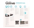 Báscula electrónica para baño, de color gris, con base de cristal templado y bluetooth QLIVE.